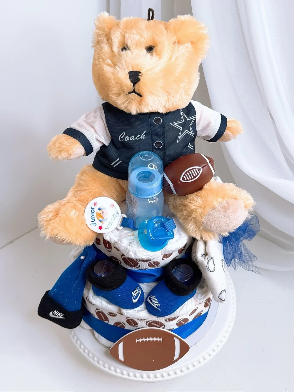 Dallas Cowboys Football Diaper Cake, Sport Theme, Baby Shower Gift